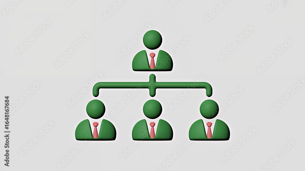 Poster a visual representation of a business organizational structure, depicting hierarchy and relationship
