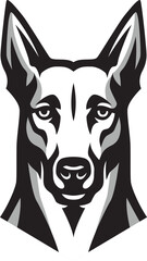 Illustration of Head of Malinois Dog (Belgian Shepherd)