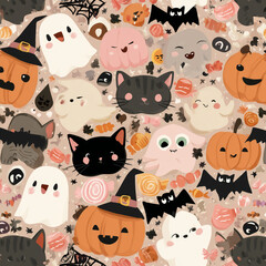 halloween seamless pattern