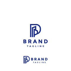Simple P Letter Building Outlines Logo Design. Building Outlines in Letter P Logo Design.