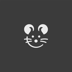 Minimalist mouse silhouette logo in clean simple design.