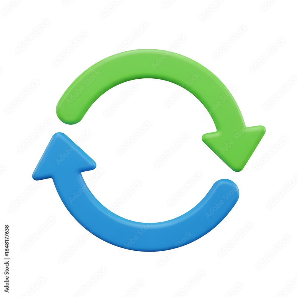 Poster circular arrows refresh reload loop symbol isolated on transparent background