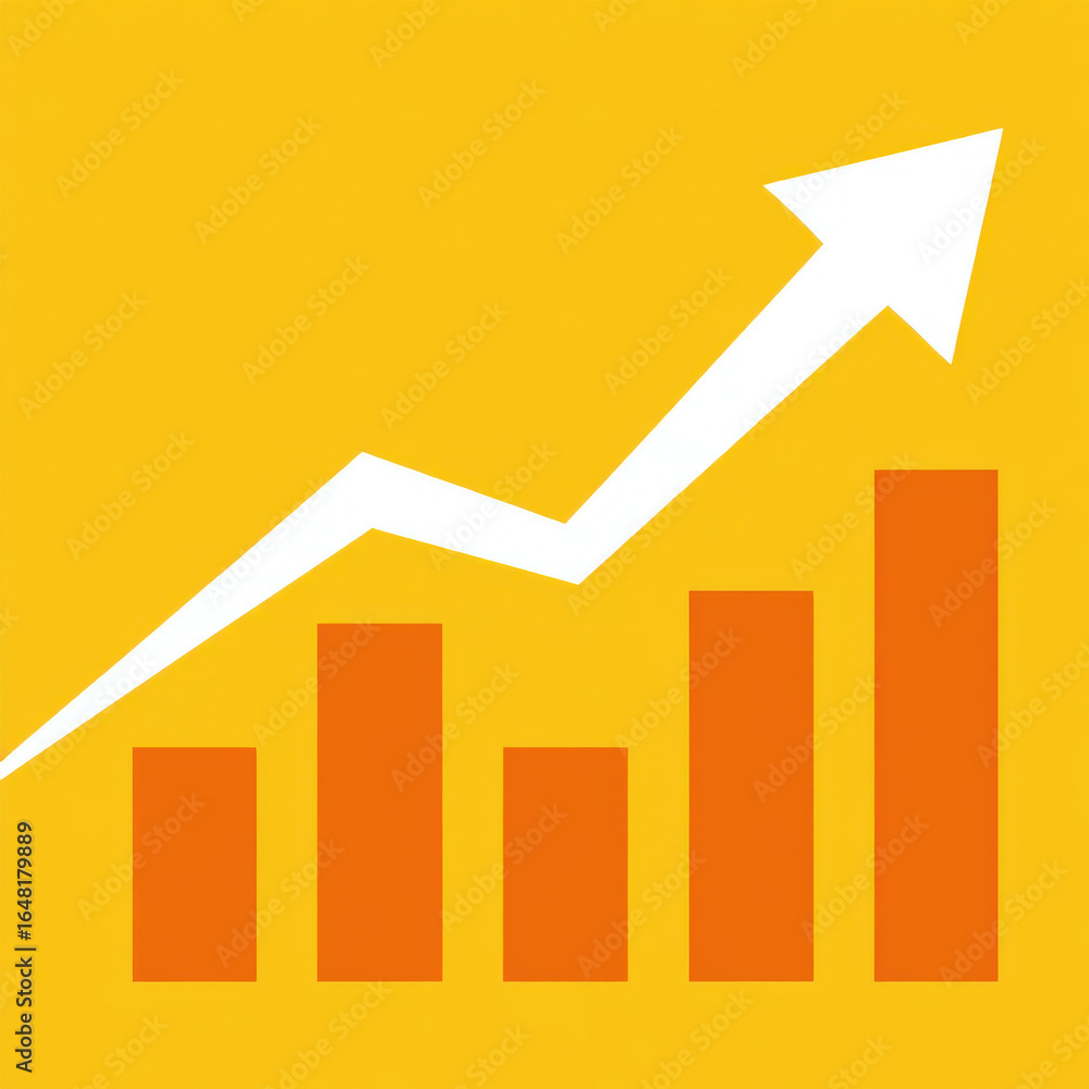 Poster upward trend chart a visual representation of business growth and success with an ascending bar grap