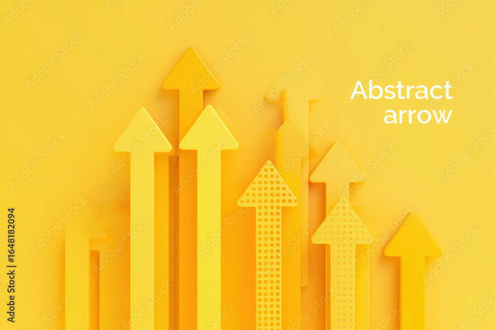 Poster abstract yellow arrows ascending a symbol of growth progress and success a bright and optimistic vis