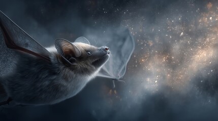 Obraz premium Bat Flying in Twilight Sky