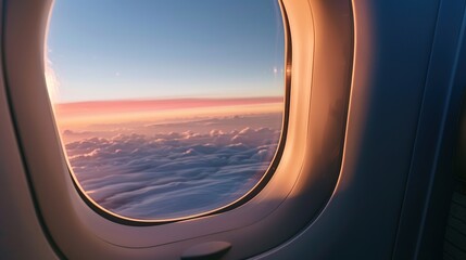 Captivating Aircraft Windows: Frames of Sky, Clouds, and Landscape Views from Commercial Jets, Featuring Oval Designs, Plexiglass Panes, and In-Flight Perspectives, Ideal for Travel Photography, Aviat