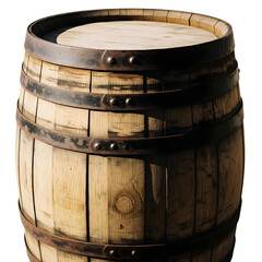 Fototapeta premium Vintage Wooden Barrel with Metal Bands
