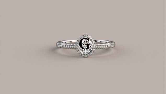 Ok Design concept for a luxury diamond with an elegant G logo aimed at gem jewelry shop business identity