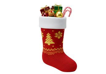 Christmas Stocking Filled with Gifts and Decorations for Holiday Celebration