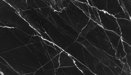 Charcoal Black Marble with Silver Veins Abstract Stone Background
