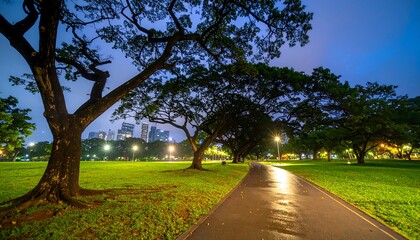 Obraz premium Dusk scene of trees