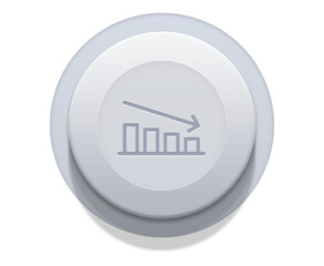Growth on grey button icon in transparent