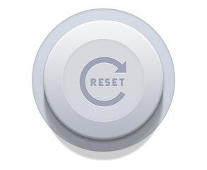 reset icon on grey button on transparent background
