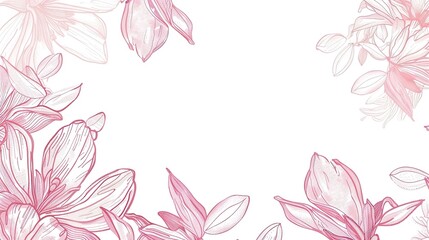 Fototapeta premium Charming Pink Hand-Drawn Border Backgrounds: Delicate Illustrative Edges with Curves, Doodles, and Floral Accents in Soft to Vibrant Pink Tones, Perfect for Invitations, Scrapbooking, Social Media Gra