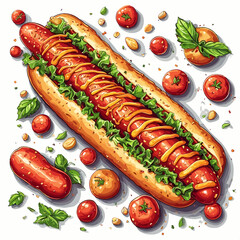 Very Delicious Hotdog design very cool