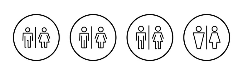 Toilet icon vector. Girls and boys restrooms sign and symbol. bathroom sign. wc, lavatory