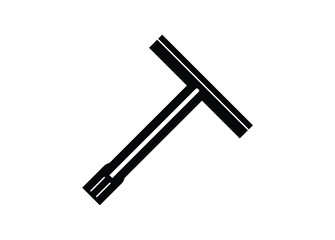 T wrench. Simple illustration in black and white.
