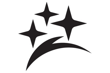 Three star silhouette vector isolated icon design for rating and review concepts
