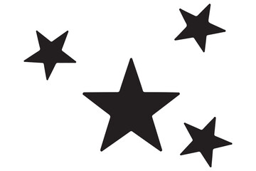 Three star silhouette vector isolated icon design for rating and review concepts
