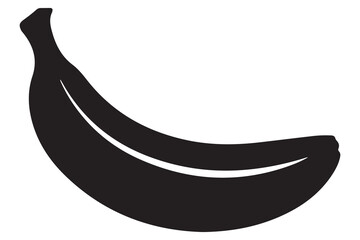 Banana silhouette vector isolated simple fruit icon design on white background
