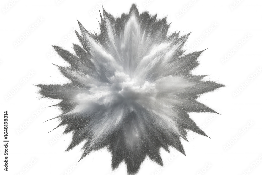 Poster powerful explosion creating a stunning visual effect with transparent background, perfect for compos