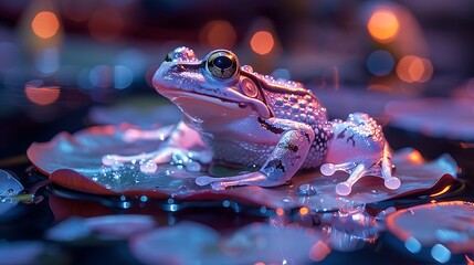 Captivating luminous frog with crystal clear body high resolution picture