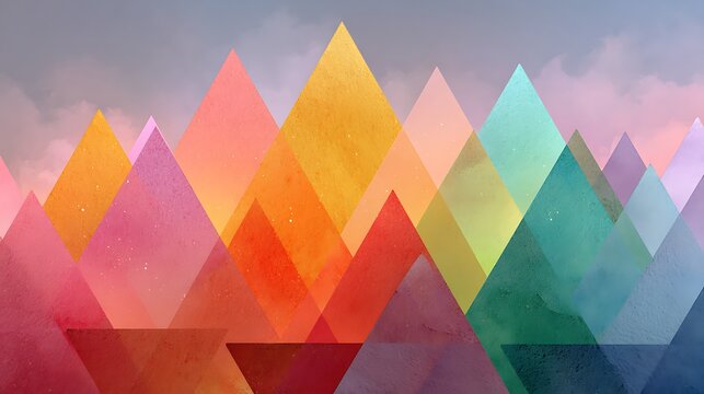 Colorful geometric triangles overlapping in vibrant abstract design high resolution picture