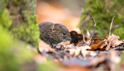 Obraz premium Small rodent in a forest floor environment