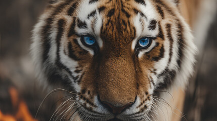 Fototapeta premium Tiger Wildlife Safari Forest Predator Wilderness Mammal Carnivore Beautiful Dangerous Habitat Savannah Environment Conservation African Biodiversity Tropical Zoom Intensity Feline Rawness Nature