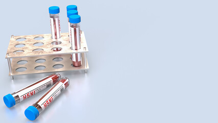 The Blood Tube for avian influenza or bird flu concept 3d Rendering.