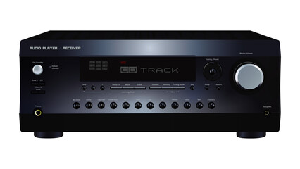 Wzmacniacz audio w ciemnych kolorach obudwy © tomo81
