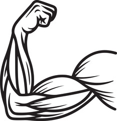 Obraz premium Upper Limb Muscle Anatomy Line Icons Biceps, Triceps, Deltoid, Shoulder Joint, Forearm Muscles, Arm Flexing Pose, Tendon Details