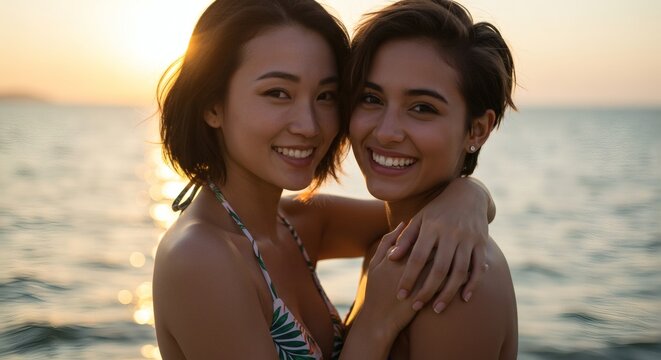 young couple on the beach