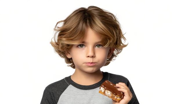 Child enjoys delicious treat with a big smile in bright setting