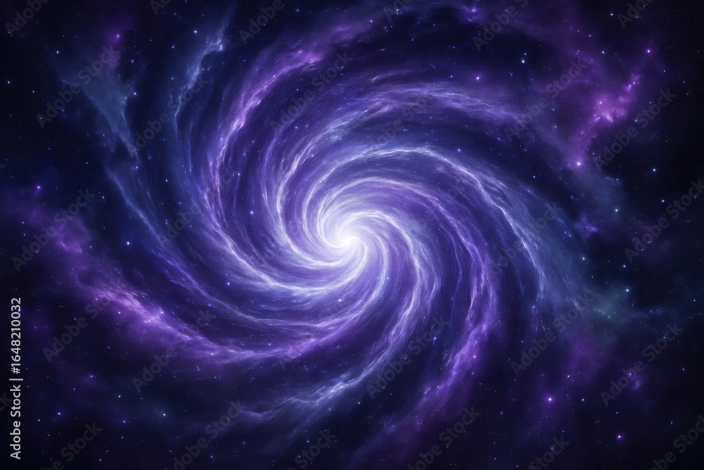 Poster cosmic energy vortex with spiraling light patterns in deep space nebula colors