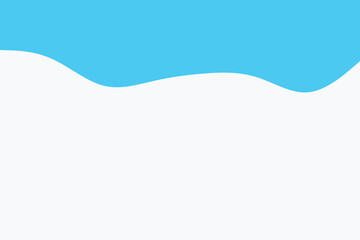 A clean, modern abstract background featuring a smooth, wavy blue top border over a pristine white lower section, ideal for digital design.