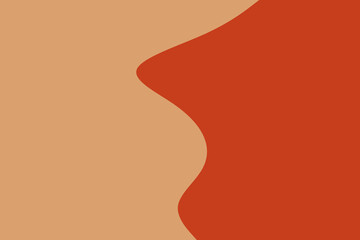 A minimalist abstract background features a smooth, organic wavy line dividing warm beige and vibrant reddish-orange color blocks, perfect for modern design.