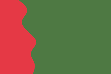 Dynamic red waves flow vertically, creating a striking visual contrast against a rich, earthy green backdrop in this contemporary abstract design.