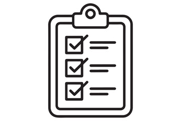 Fototapeta premium Simple checklist clipboard silhouette icon minimalist vector illustration isolated on white background 
