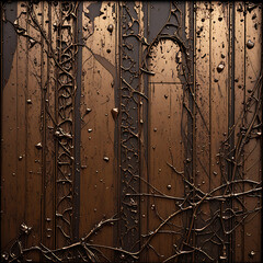 Painterly Scraping Across Umber Velvet Planes