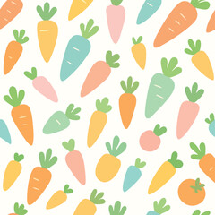 Adorable Pastel Carrot Pattern Design.