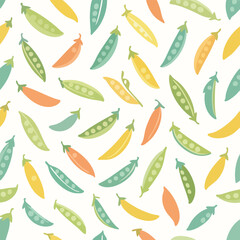 Colorful Cartoon Pea Pods Pattern.