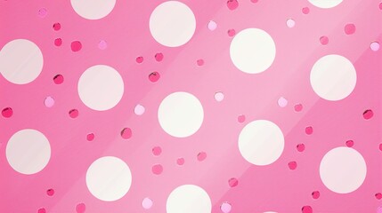 Playful Pink Polka Dot Backgrounds: Vibrant and Soft Pink Dots in Various Sizes, Spaced Evenly or Artistically Scattered, Perfect for Party Invitations, Baby Shower Decor, Fashion Graphics, and Cute D