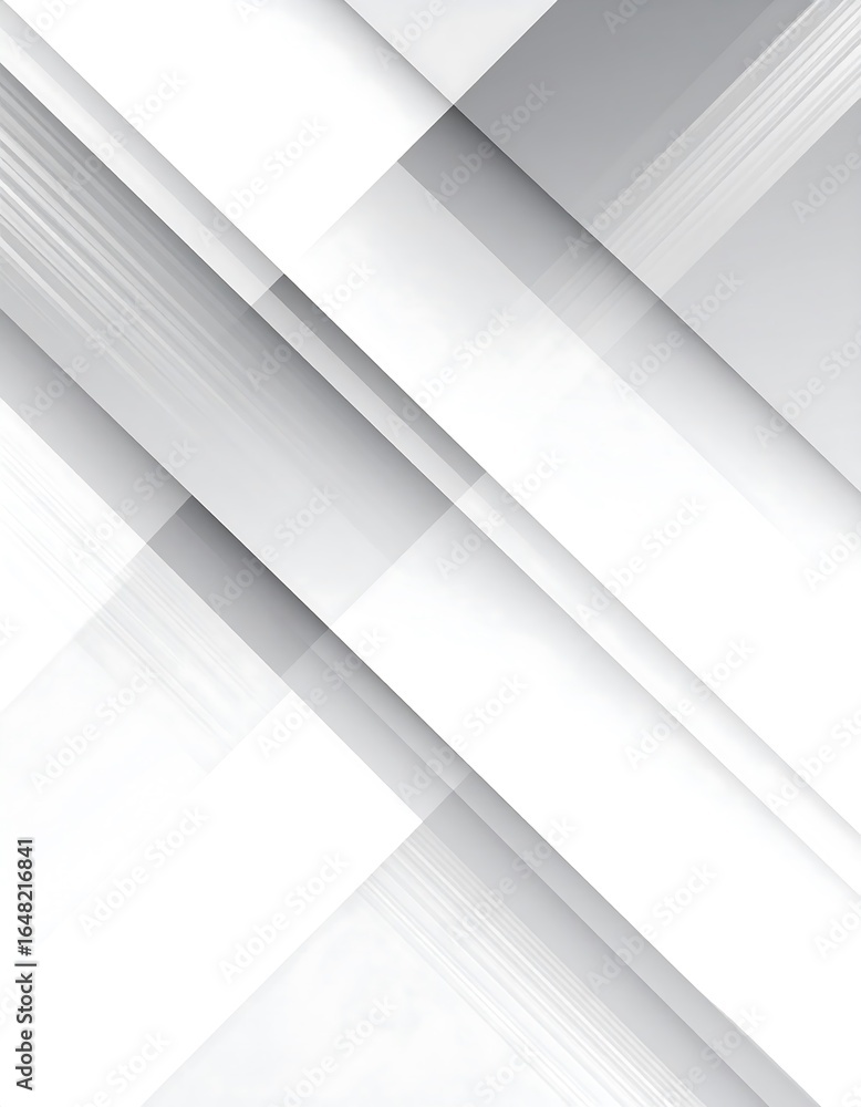 Poster abstract white and grey background with diagonal geometric shapes and shadows, creating a clean mode