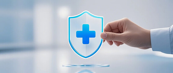 Obraz premium Business office medical insurance finance technology creative scene illustration