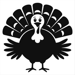 Farm Turkey Silhouette for Thanksgiving Design