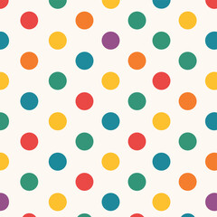 Colorful Polka Dot Seamless Pattern Background.