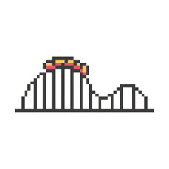 rollercoaster fun park pixel art