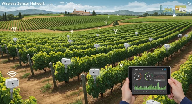 Wireless Sensor Network Monitoring Vineyard Soil Moisture - Powered by Adobe