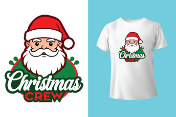 Vector typography Santa t shirt design, merry christmas Graphic t shirt design Template.